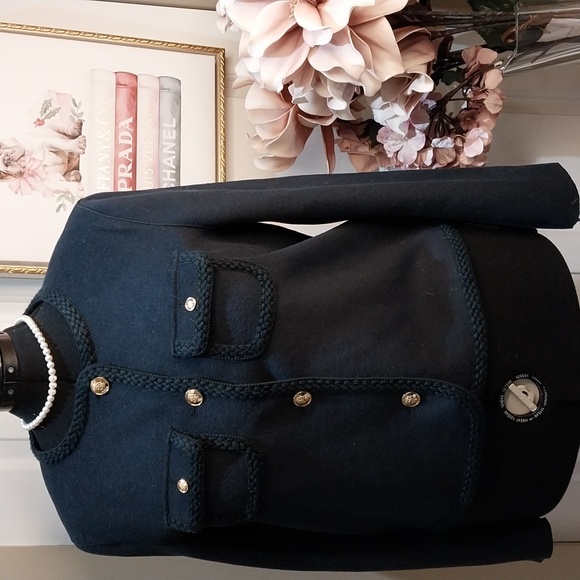 NWT XL BAGATELLE Chic Navy Women's Blazer with Gold Accents - Picture 3 of 17